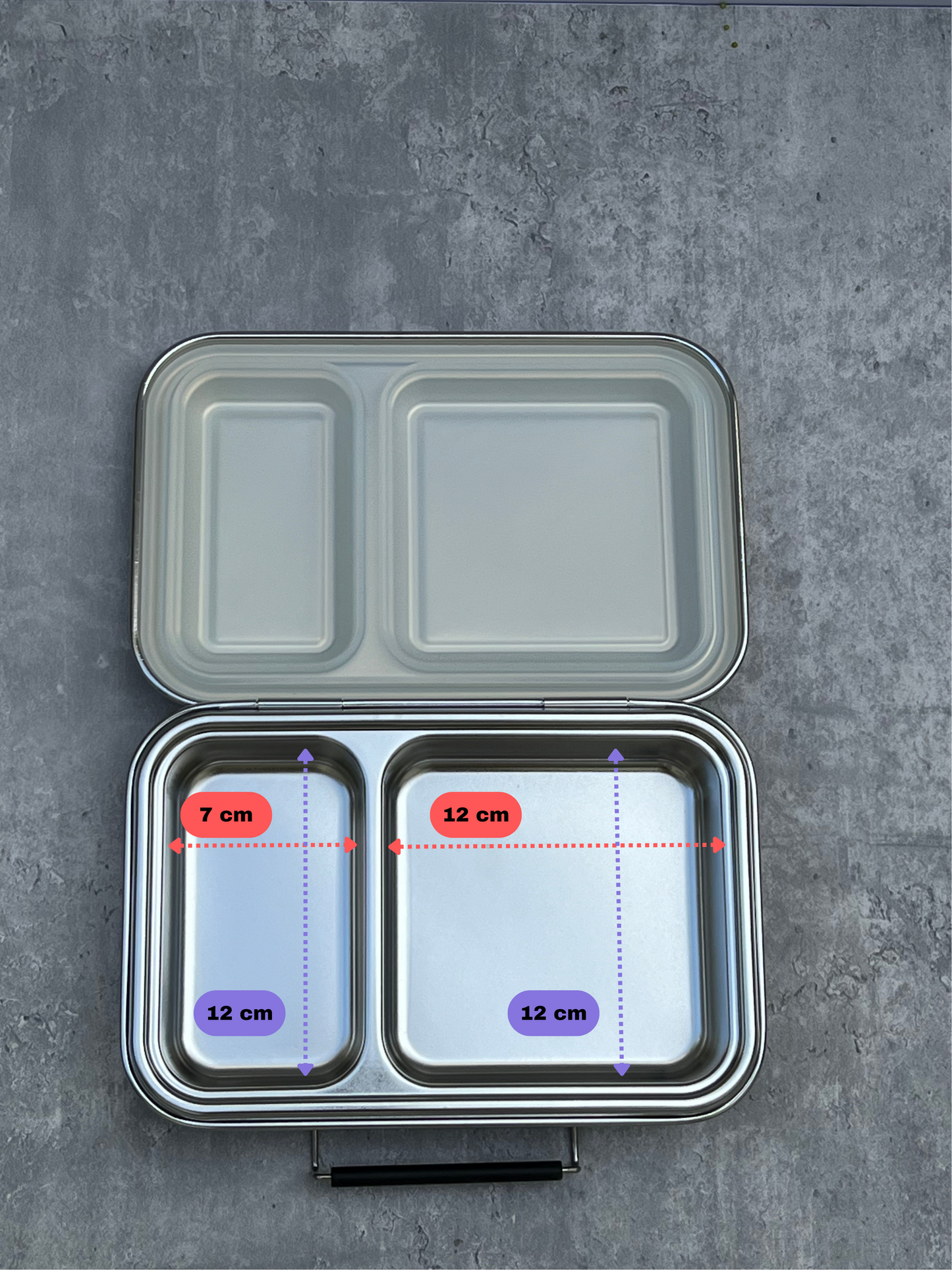 2 COMPARTMENT 304 STAINLESS STEEL LUNCH BOX