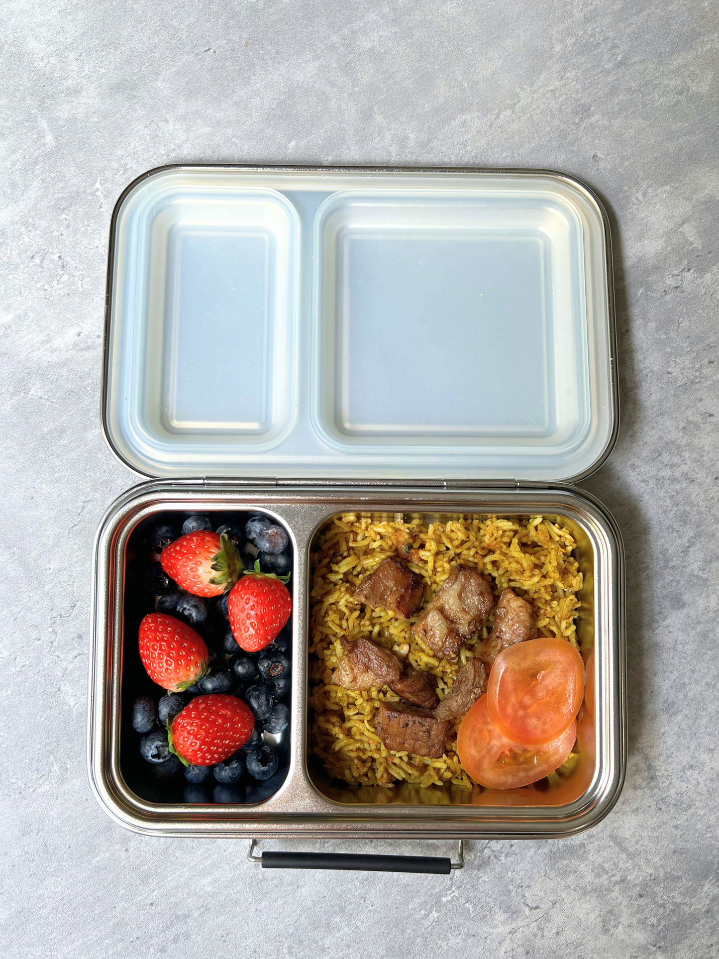 2 COMPARTMENT 304 STAINLESS STEEL LUNCH BOX