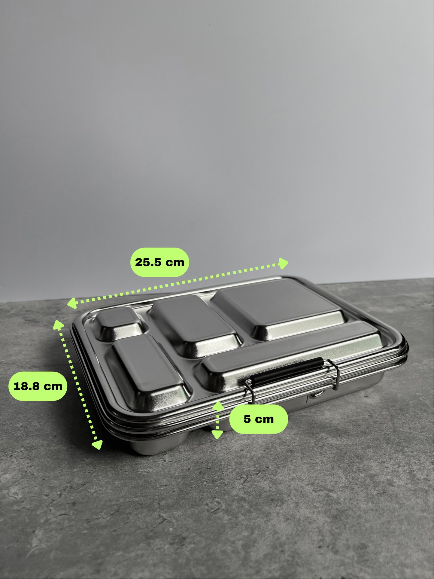 5 COMPARTMENT 304 STAINLESS STEEL LUNCH BOX