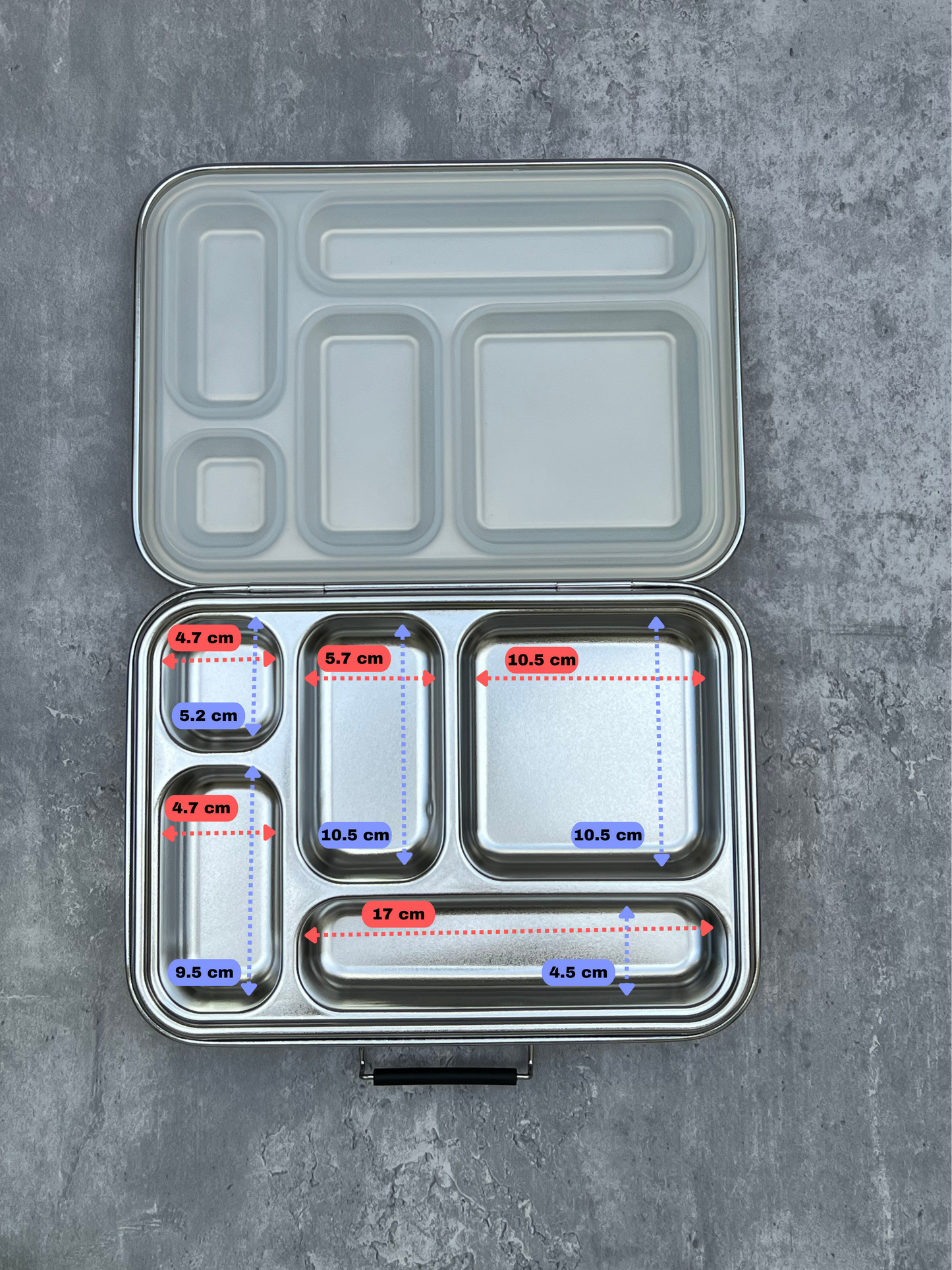 5 COMPARTMENT 304 STAINLESS STEEL LUNCH BOX